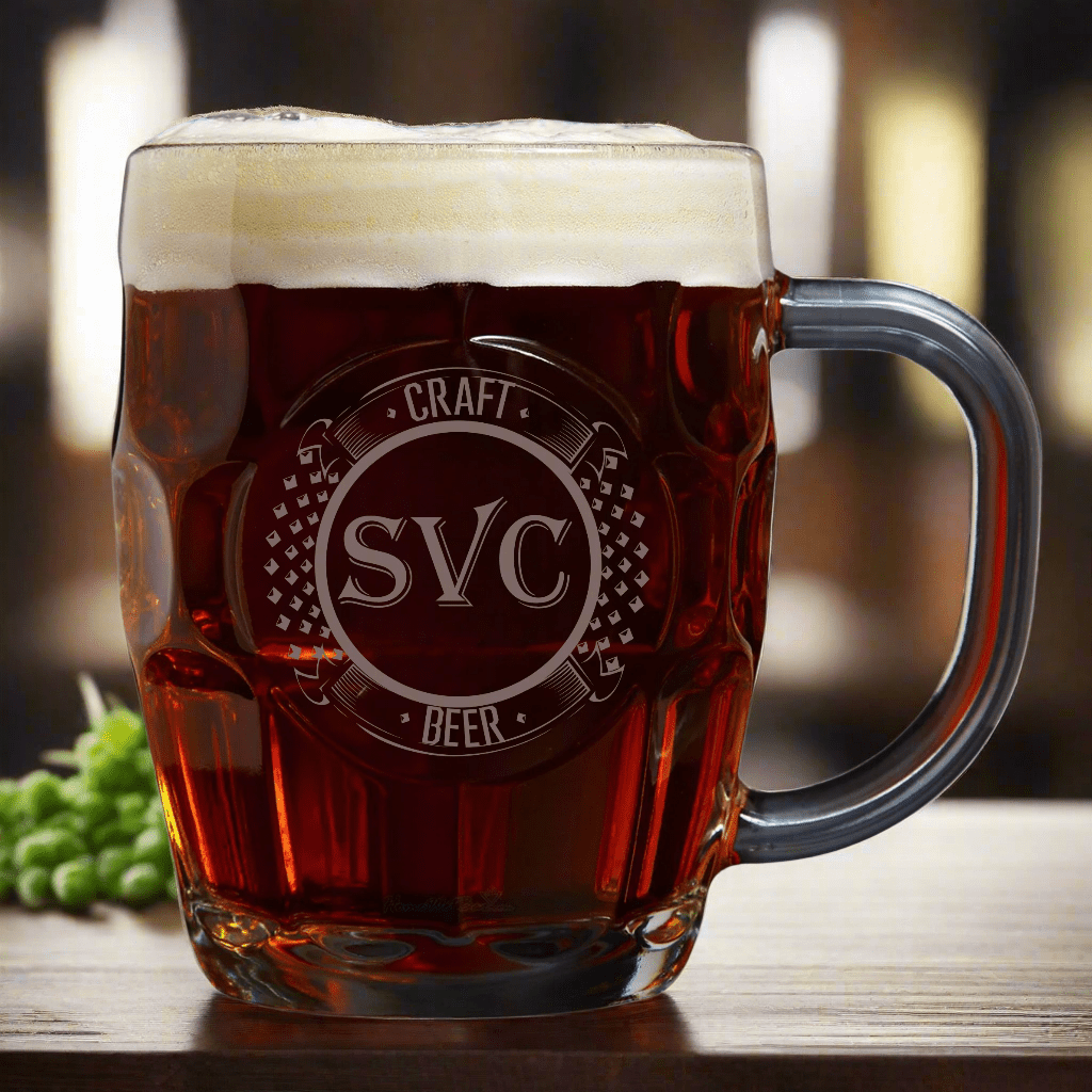 Unique Personalized Engraved Dimple Beer Mug Customized Beer Glasses Gifts for Men by Groovy Guy