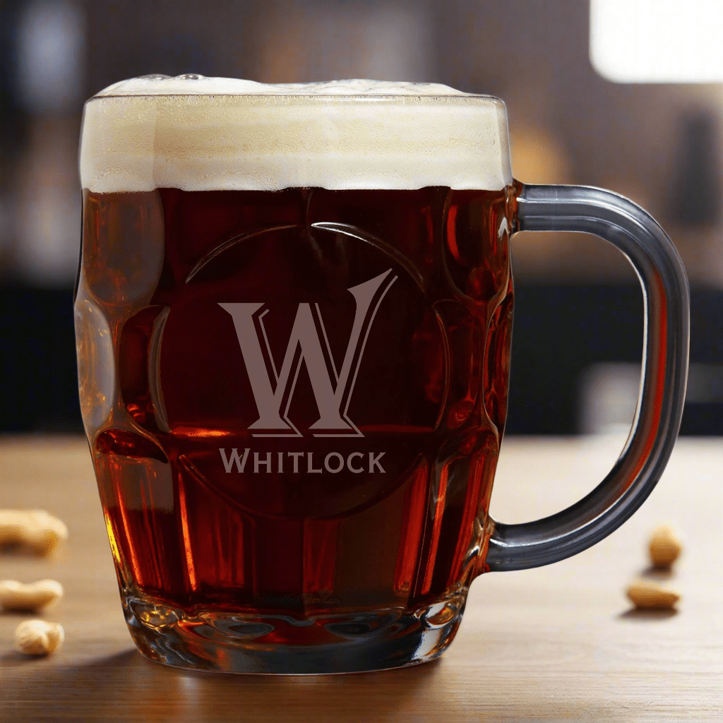 Unique Personalized Engraved Dimple Beer Mug Customized Beer Glasses Gifts for Men by Groovy Guy