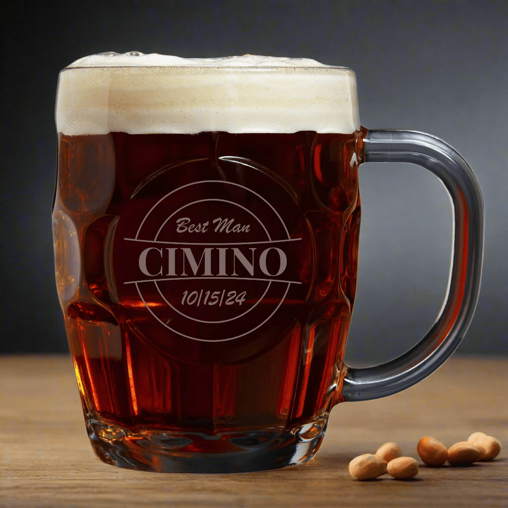 Unique Personalized Wedding Party Beer Mug Customized Beer Glasses Gifts for Men by Groovy Guy