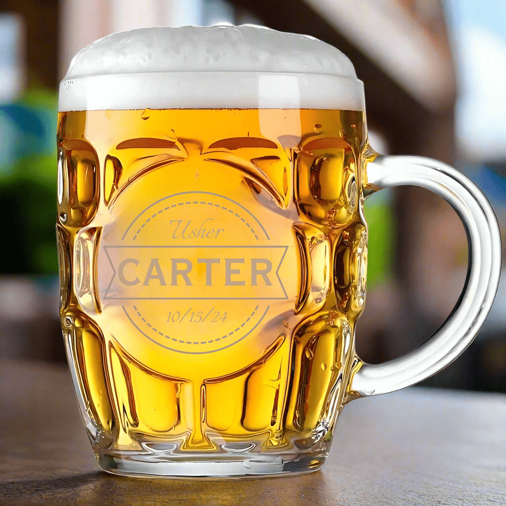 Unique Personalized Wedding Party Beer Mug Customized Beer Glasses Gifts for Men by Groovy Guy