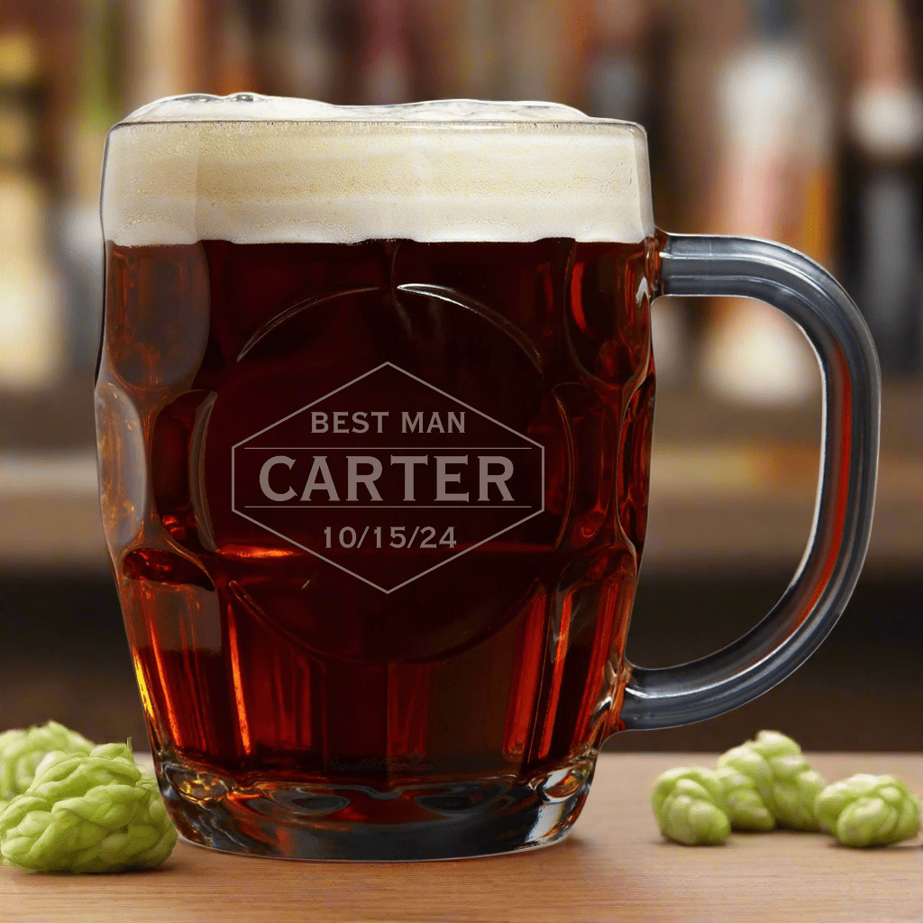 Unique Personalized Wedding Party Beer Mug Customized Beer Glasses Gifts for Men by Groovy Guy