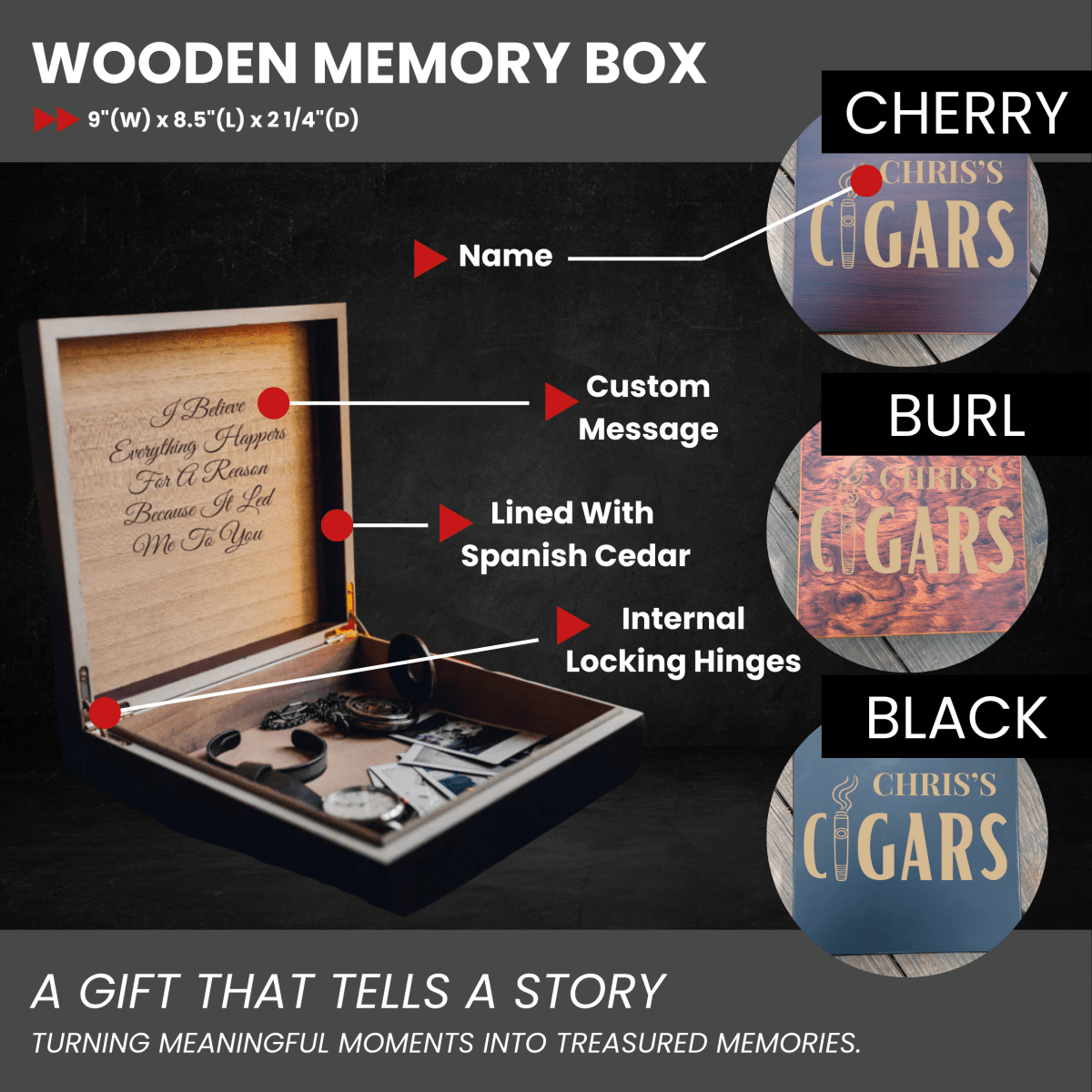Unique Personalized The Legacy Cigar Box Customized Gifts for Men by Groovy Guy