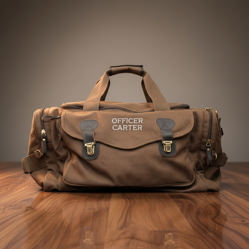 Emboirdered Police Officer Duffle Bag