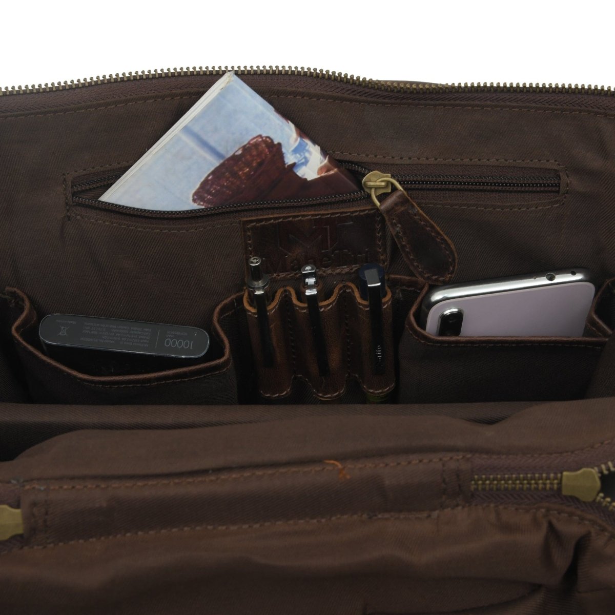 Unique Personalized Alpha Brown Buffalo Leather Travel Backpack Customized Backpacks Gifts for Men by Groovy Guy