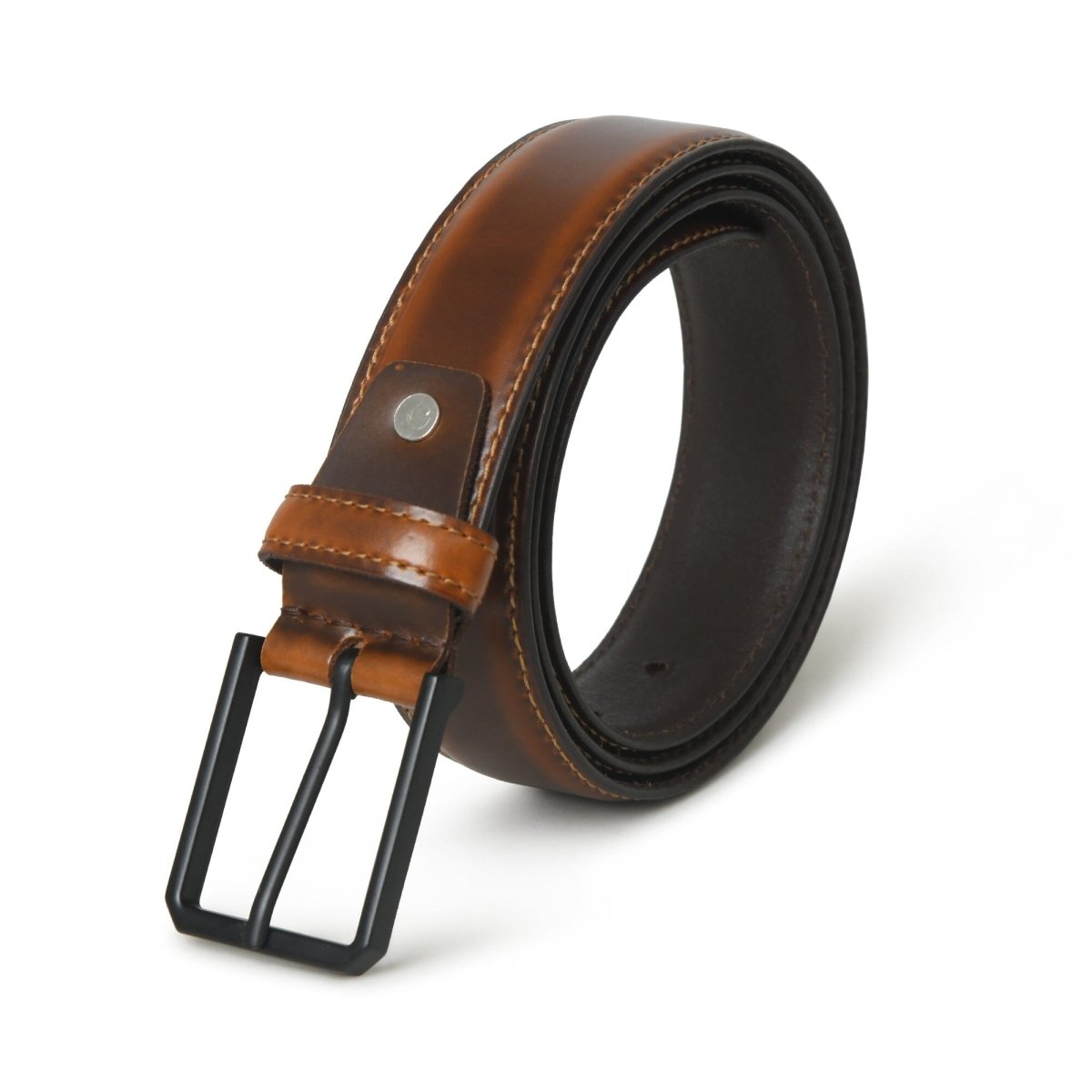 Unique Personalized Cooper Caramel Leather Belt Customized Leather Belts Gifts for Men by Groovy Guy