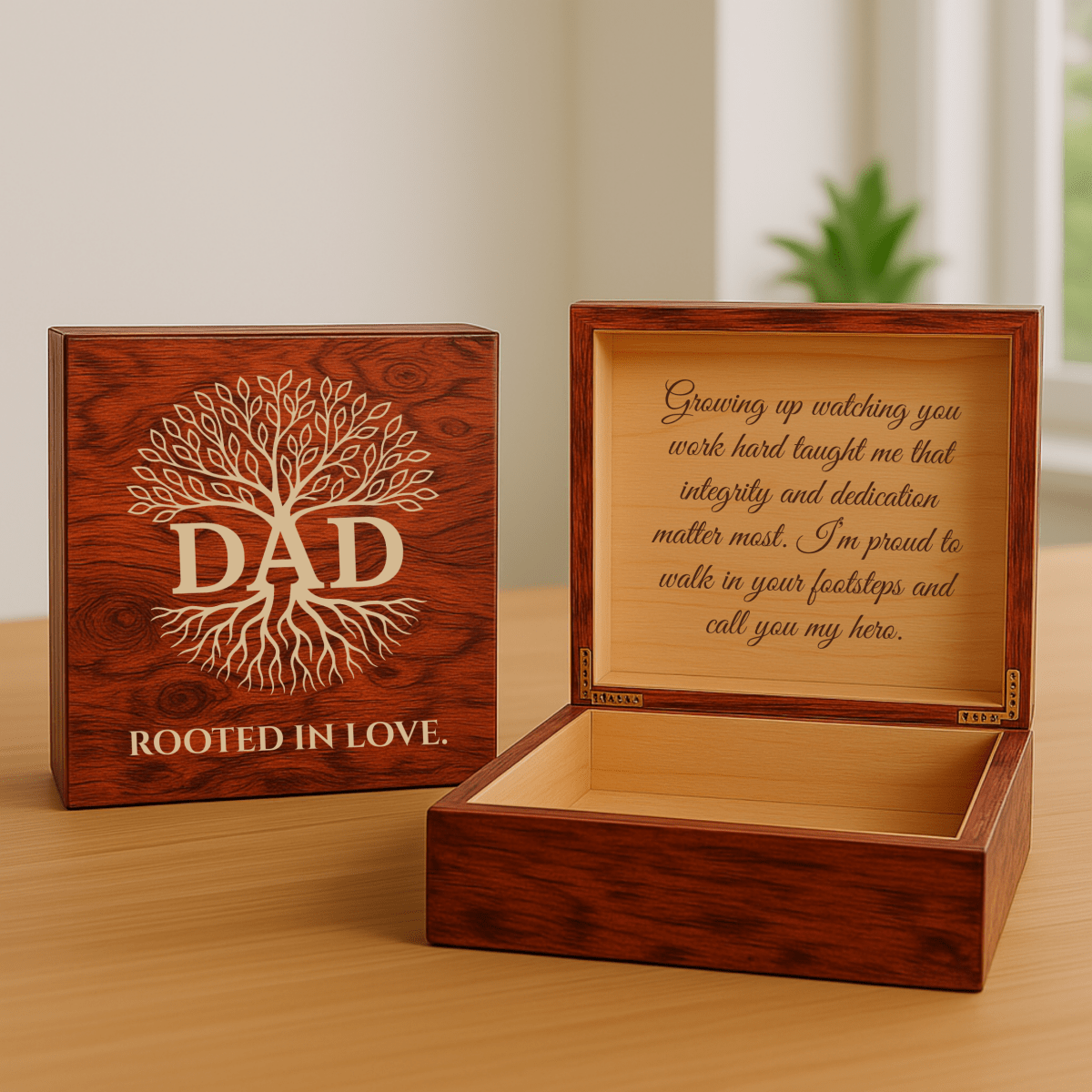 Unique Personalized Dad's Roots Of Love Keepsake Box Customized Gifts for Men by Groovy Guy