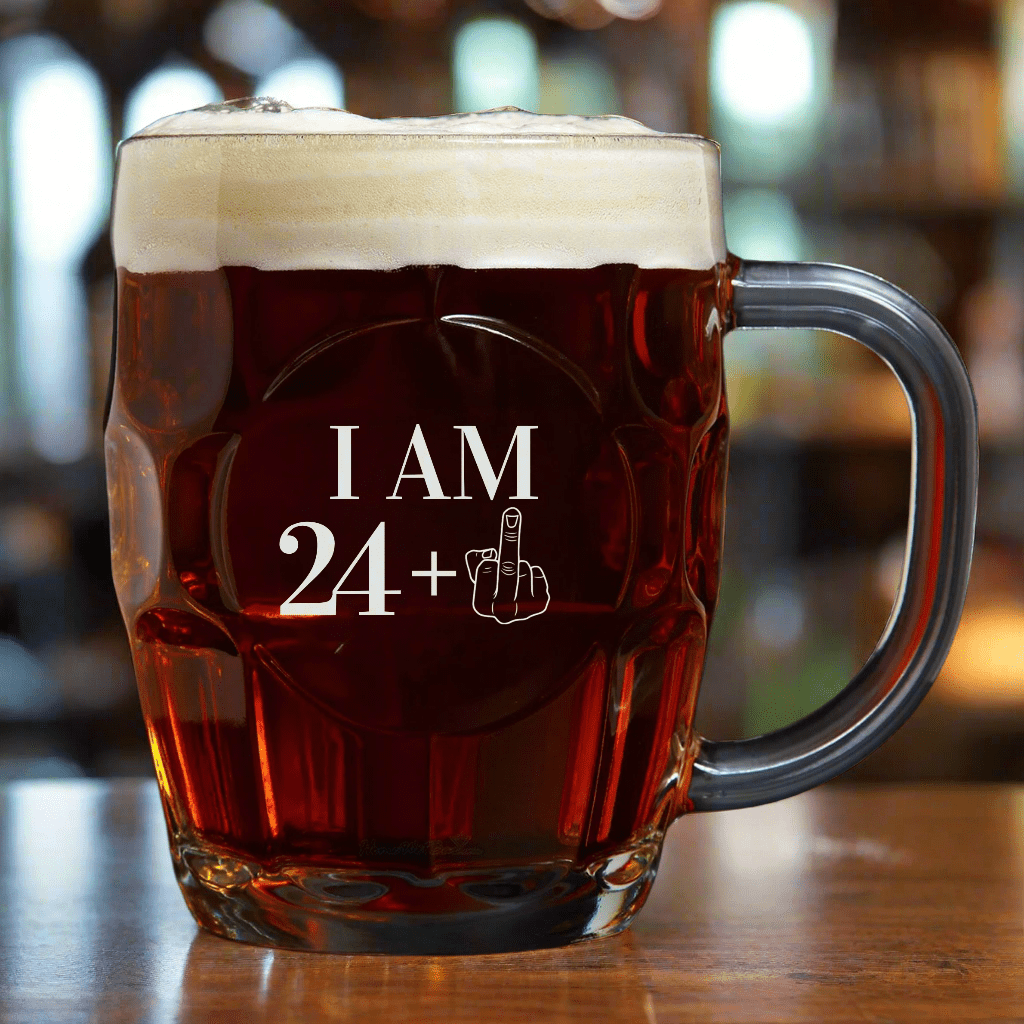 Unique Personalized 25th Birthday Beer Glass Customized pint glass Gifts for Men by Groovy Guy