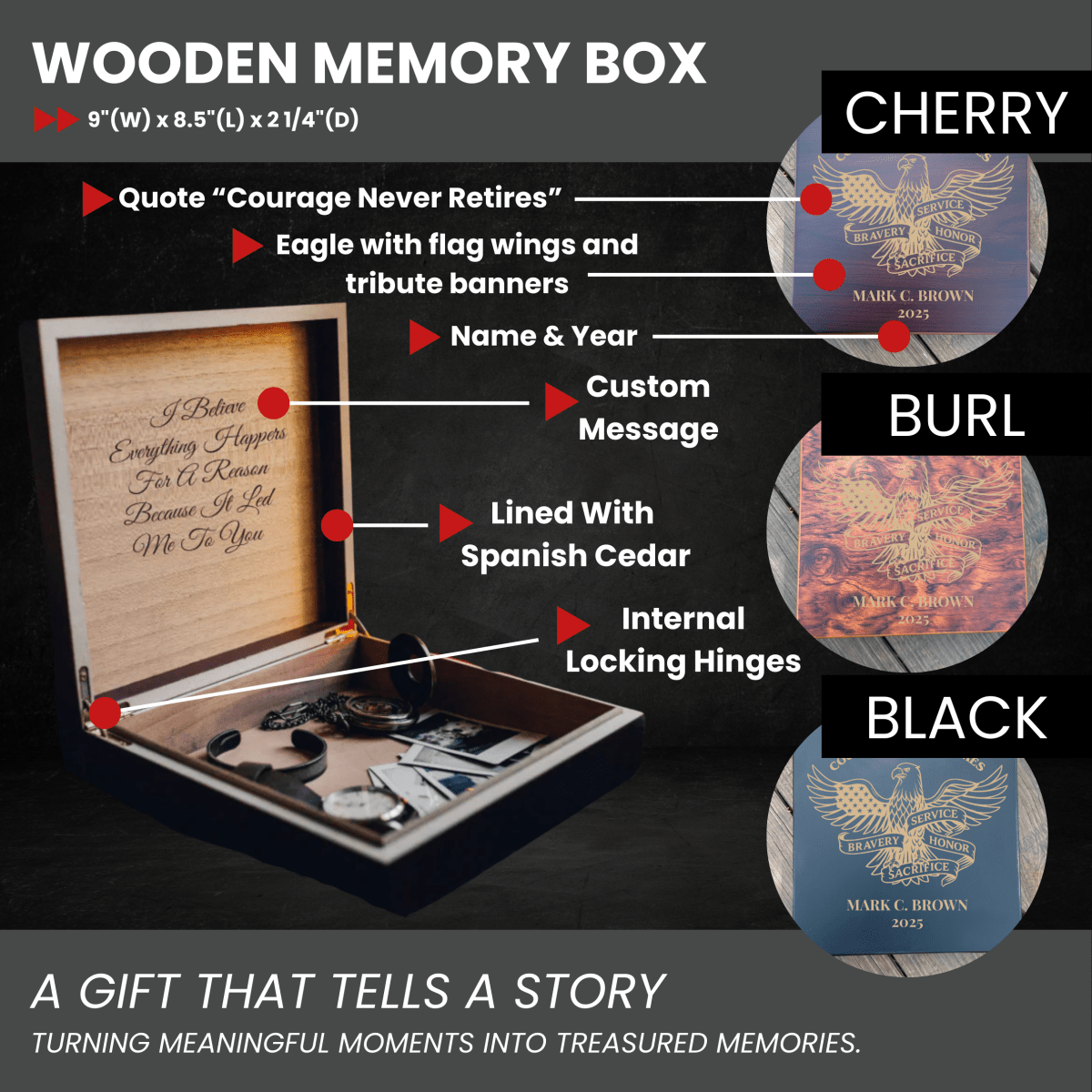 Unique Personalized Military Retirement Keepsake Box Customized Gifts for Men by Groovy Guy