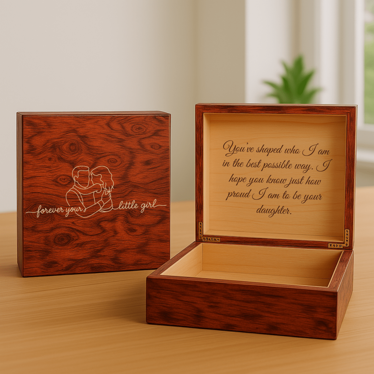 Unique Personalized Father Daughter Keepsake Box Customized Gifts for Men by Groovy Guy