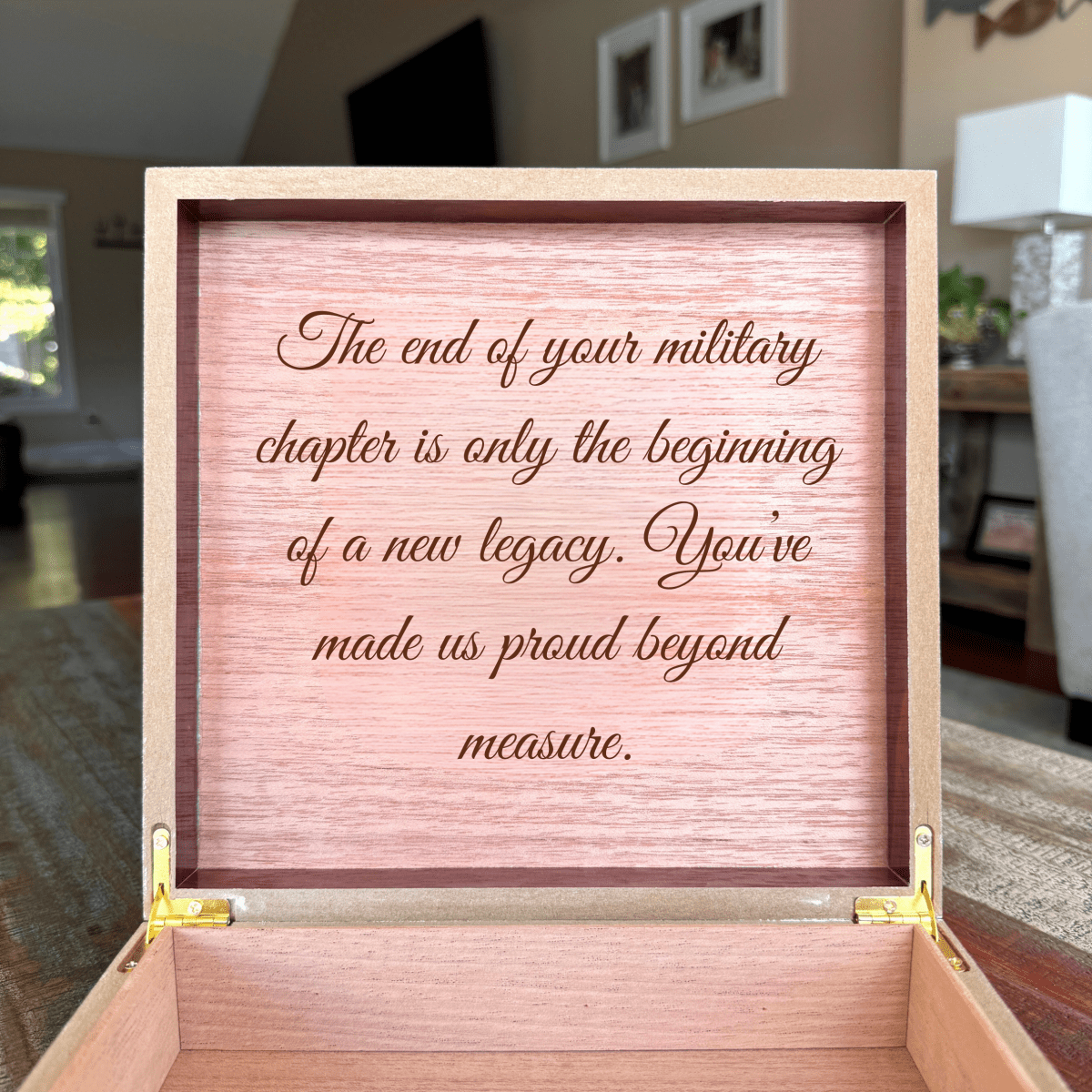 Unique Personalized Military Retirement Keepsake Box Customized Gifts for Men by Groovy Guy