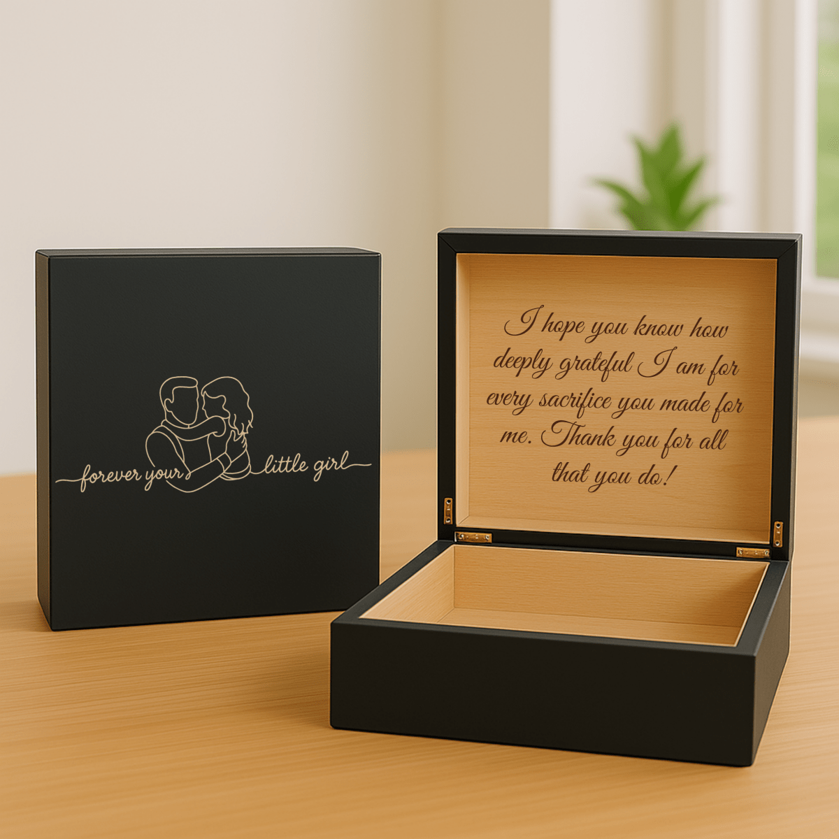 Unique Personalized Father Daughter Keepsake Box Customized Gifts for Men by Groovy Guy
