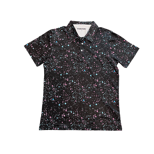 Unique Personalized Paint Splatter Polo Black Customized Gifts for Men by Groovy Guy