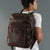 Alpha Brown Buffalo Leather Travel Backpack