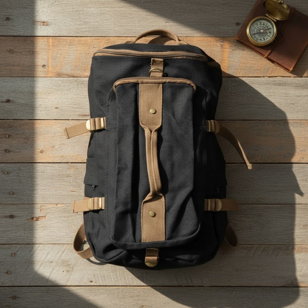 Voyager Personalized Canvas Backpack - Convertible Travel Duffel for Men