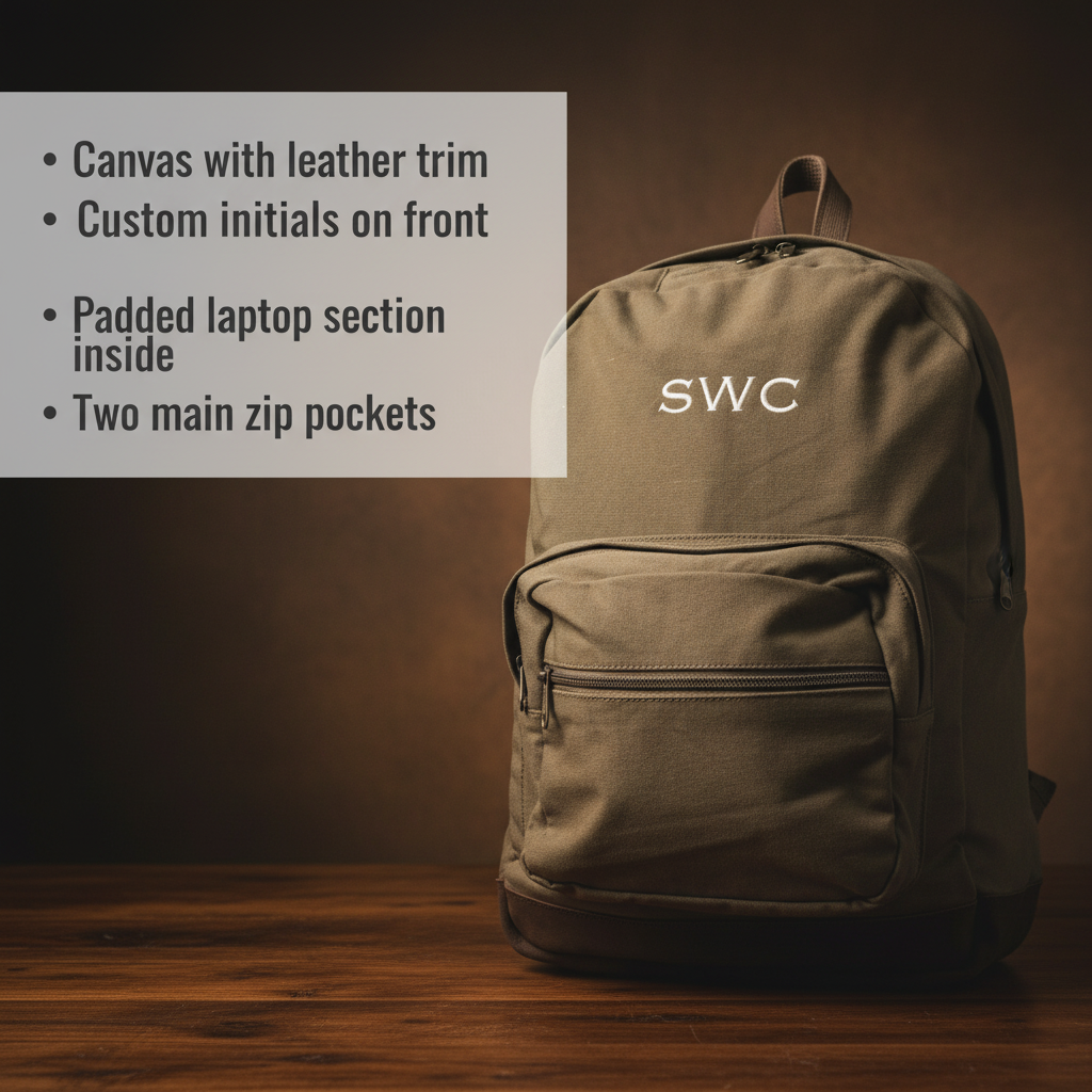 Classic Embroidered Canvas Backpack