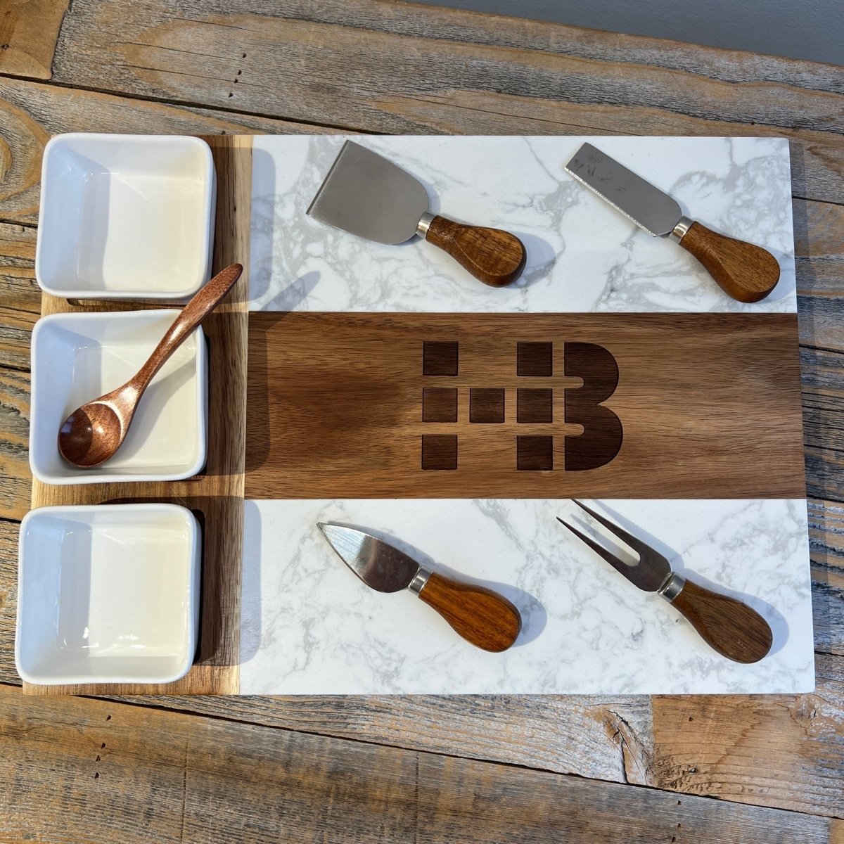 Unique Personalized Custom Logo Entertainers Tray Customized Cutting Board Gifts for Men by Groovy Guy