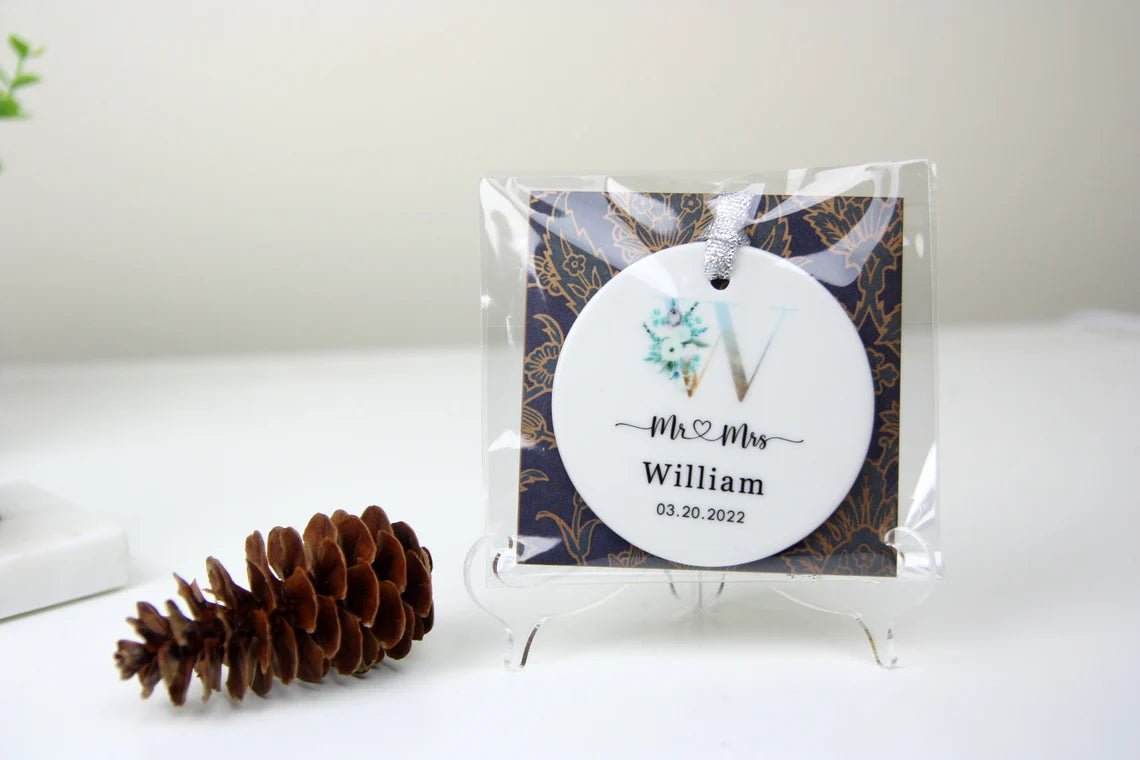 Unique Personalized Floral Wreath Warm Christmas Ornament Customized Holiday Ornaments Gifts for Men by Groovy Guy