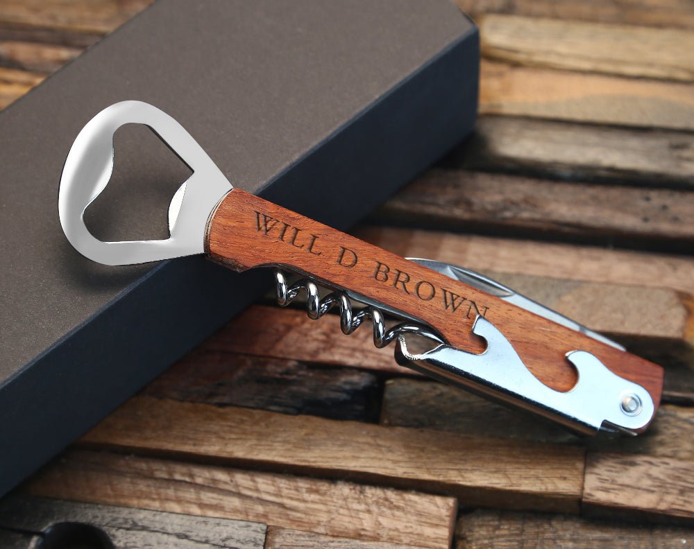 Unique Personalized Custom Logo Wine Popper Customized Bottle Openers Gifts for Men by Groovy Guy