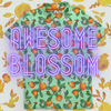 Awesome Blossom | Orange Blossom Pattern Golf Polo