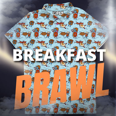 Breakfast Brawl | Funny Breakfast Ball Wrestling Golf Polo for Men
