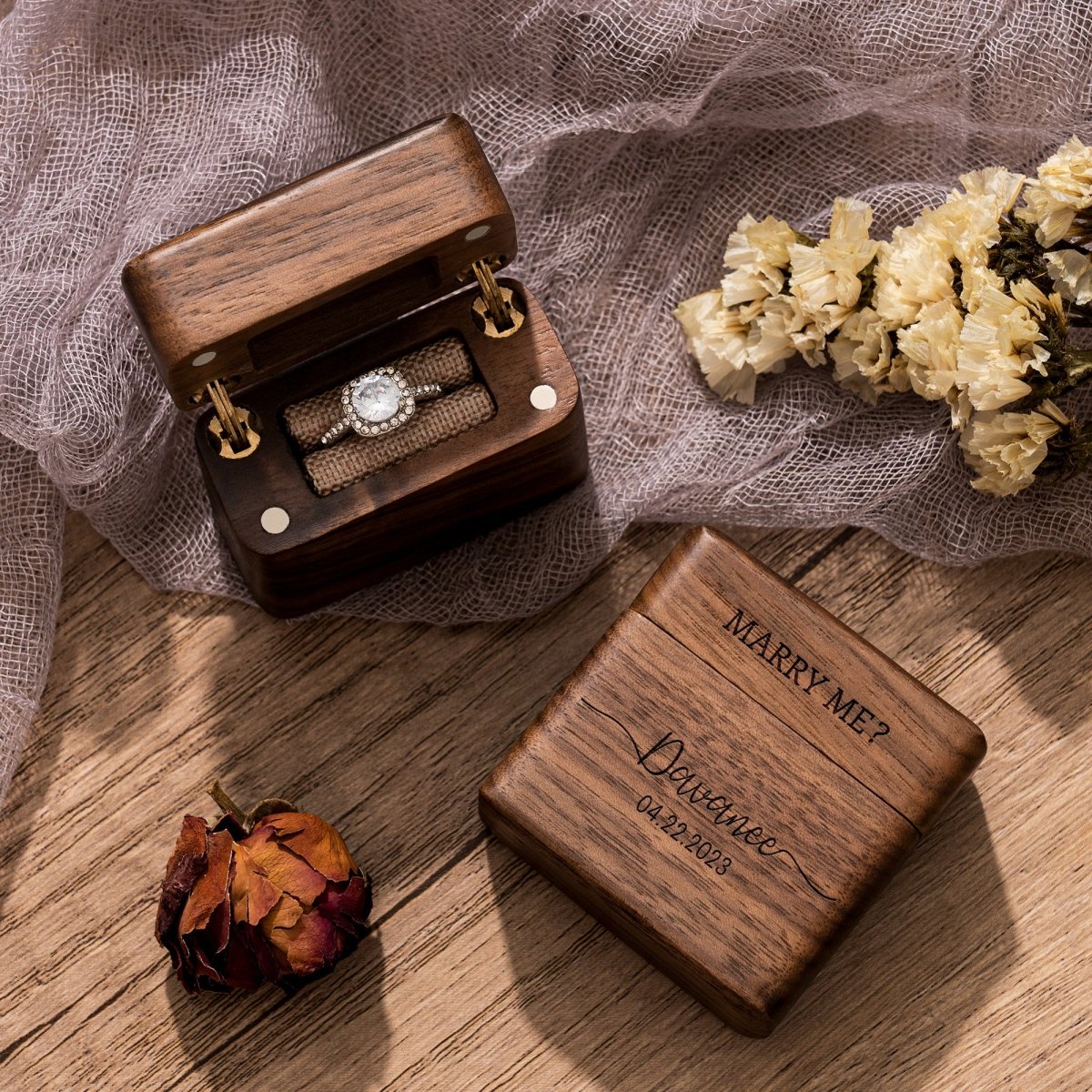 Unique Personalized Engagement Ring Box Customized Ring Gifts for Men by Groovy Guy