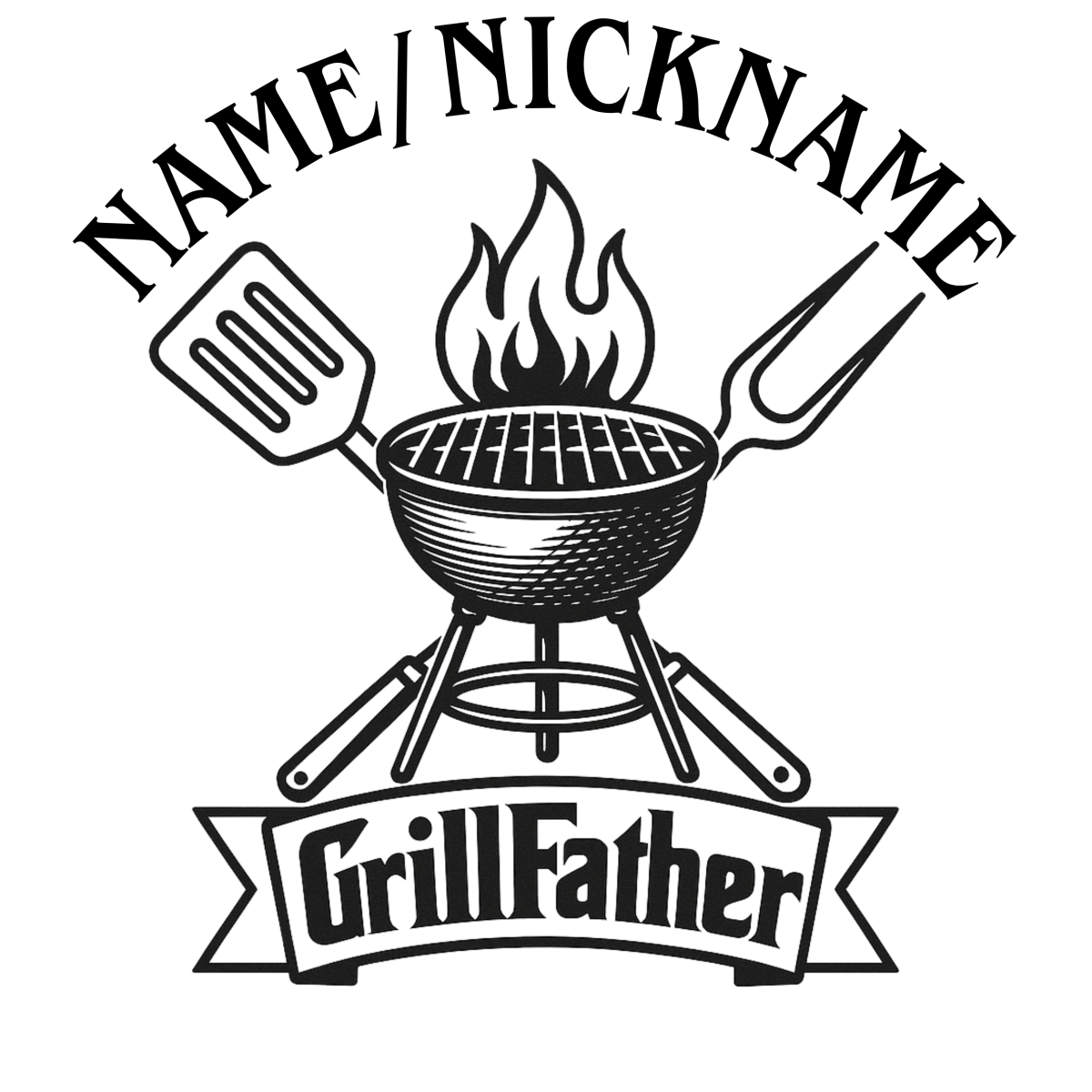 Unique Personalized GrillFather Grilling Tools Gift Set Customized Grill Gifts for Men by Groovy Guy