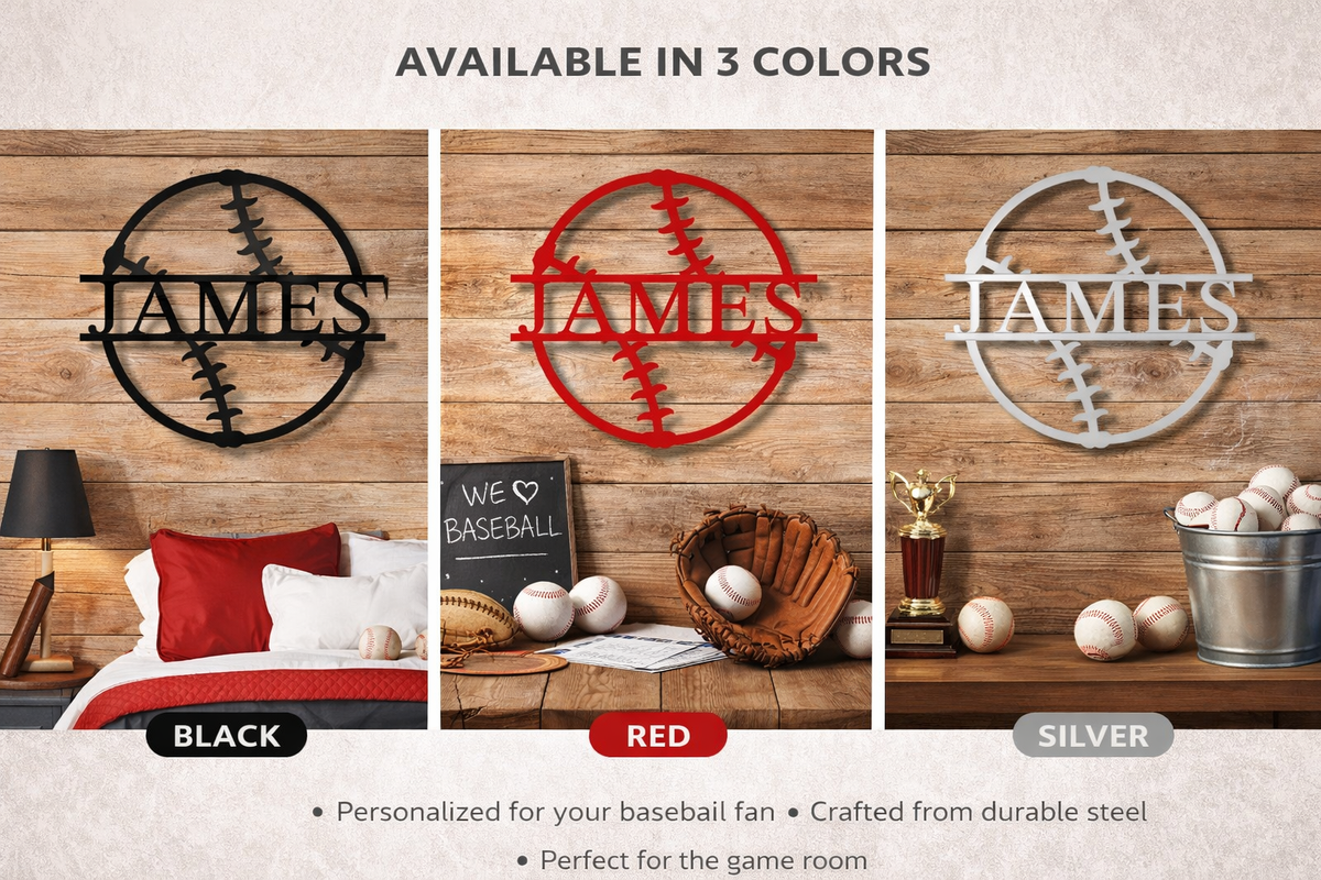 Personalized Baseball Metal Sign