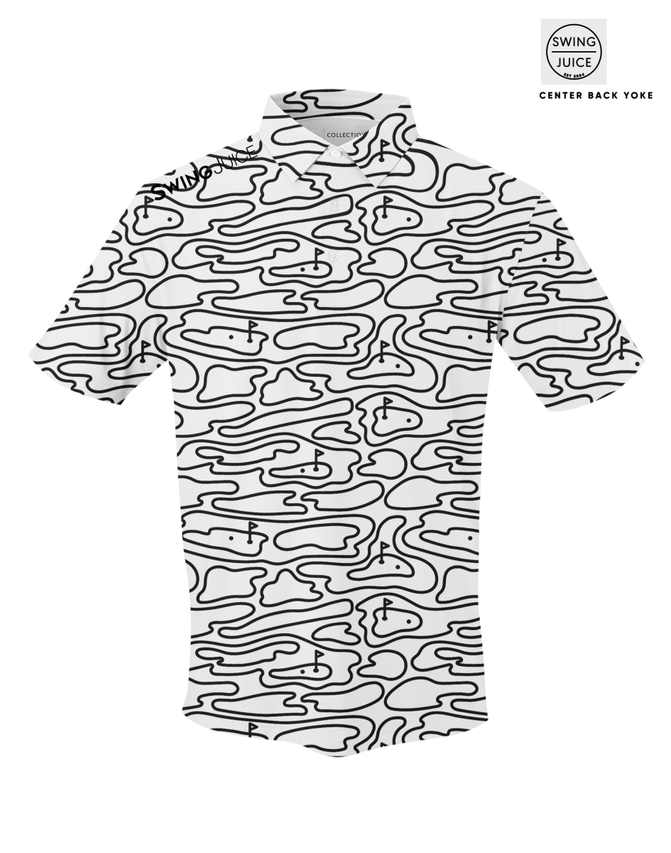 Unique Personalized Golf Rhythmic Lines Men's Polo Customized Golf Gifts for Men by Groovy Guy