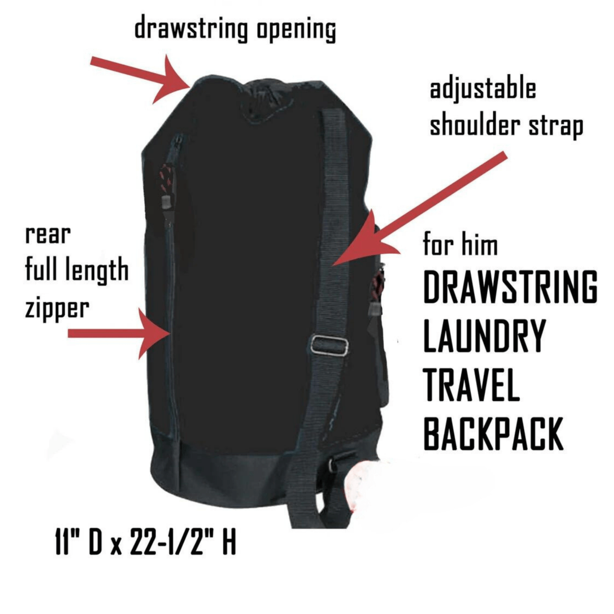 Unique Personalized Monogrammed Laundry Bag Customized Backpack Gifts for Men by Groovy Guy