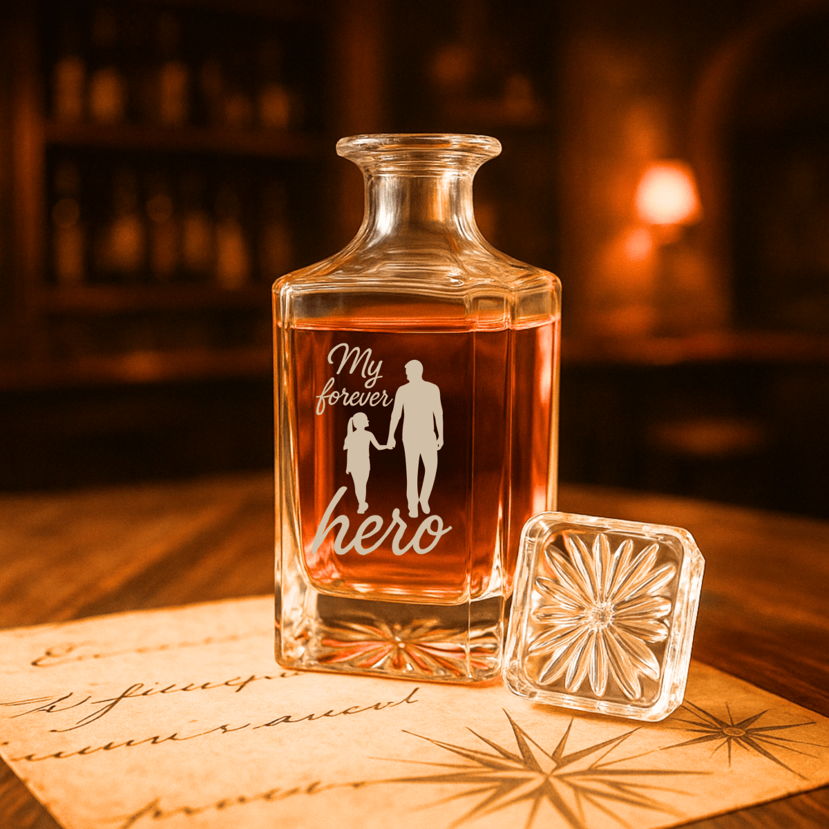 Unique Personalized Father & Daughter Keepsake Decanter Customized fathers day Gifts for Men by Groovy Guy