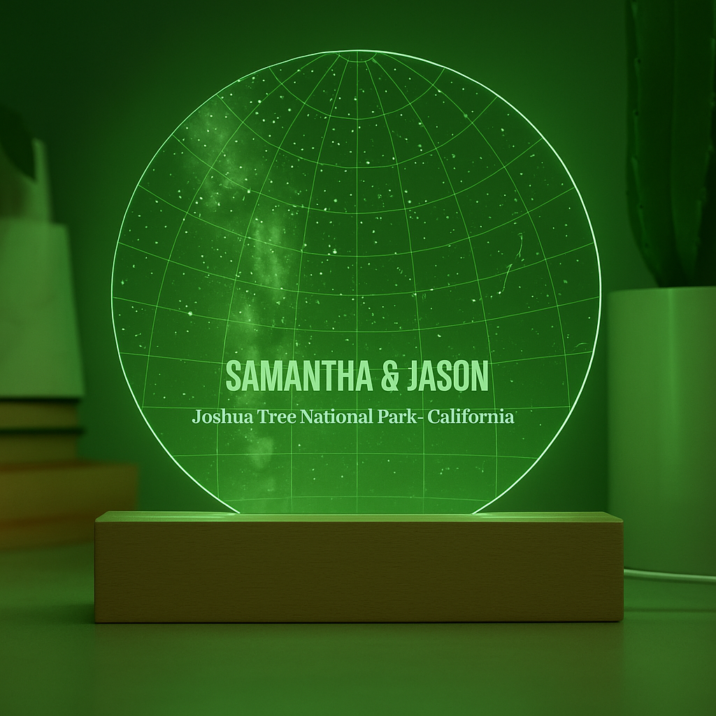 Personalized Star Map Acrylic Light for Him with Names and Special Date