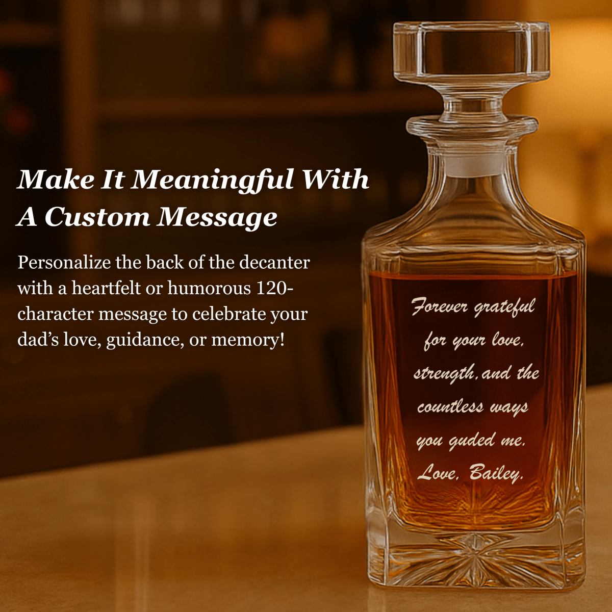 Unique Personalized Father & Daughter Keepsake Decanter Customized fathers day Gifts for Men by Groovy Guy