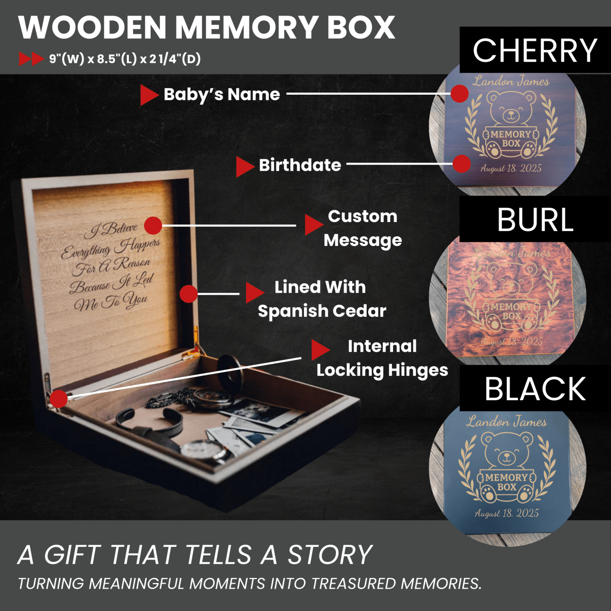 Unique Personalized Tiny Treasures Keepsake Box Customized Gifts for Men by Groovy Guy