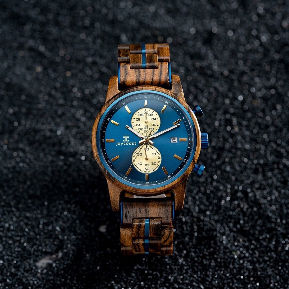 Unique Personalized Aries | Zebrawood Chronograph Customized Wooden Watch Gifts for Men by Groovy Guy