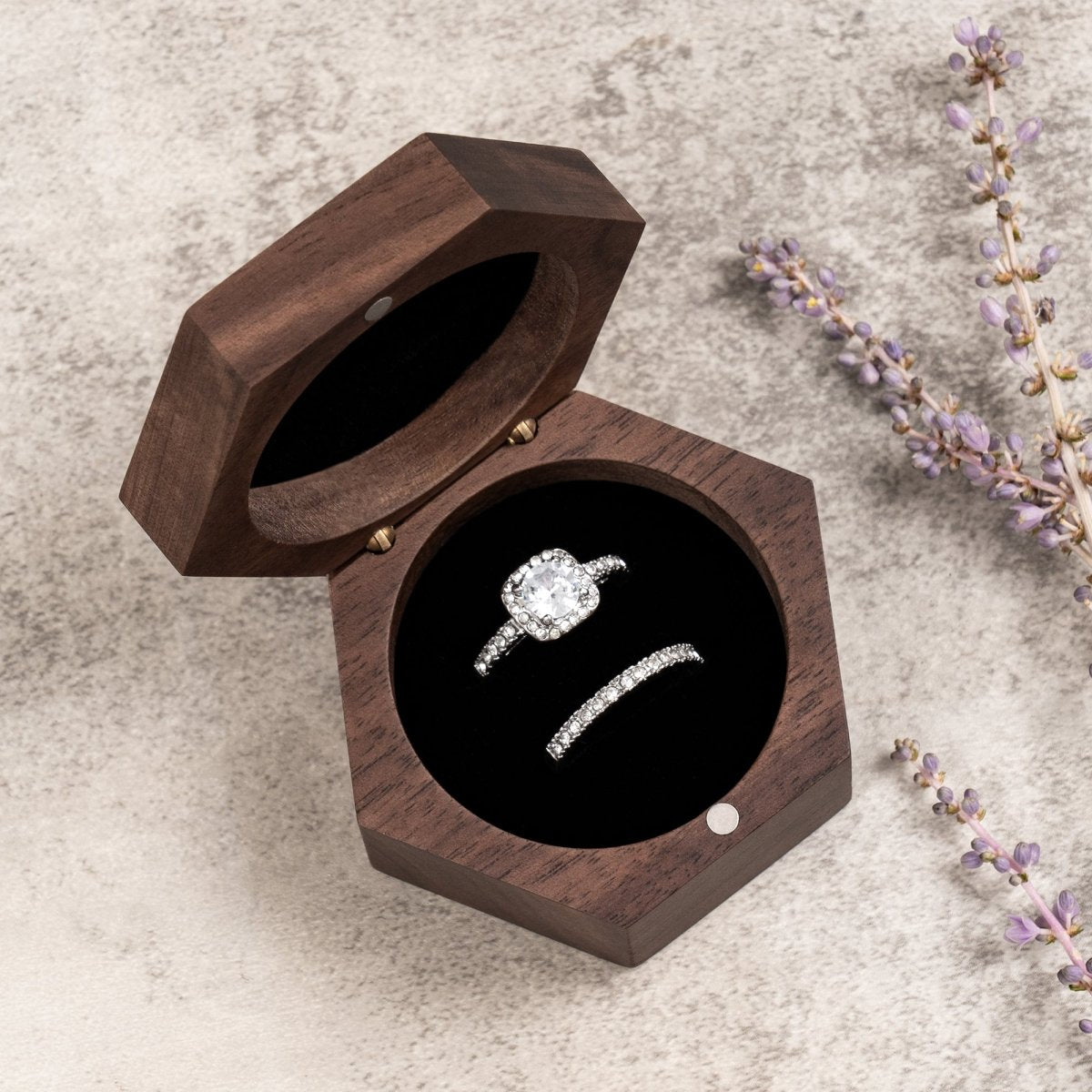 Unique Personalized Harmony Hexagon Ring Box Customized Ring Gifts for Men by Groovy Guy