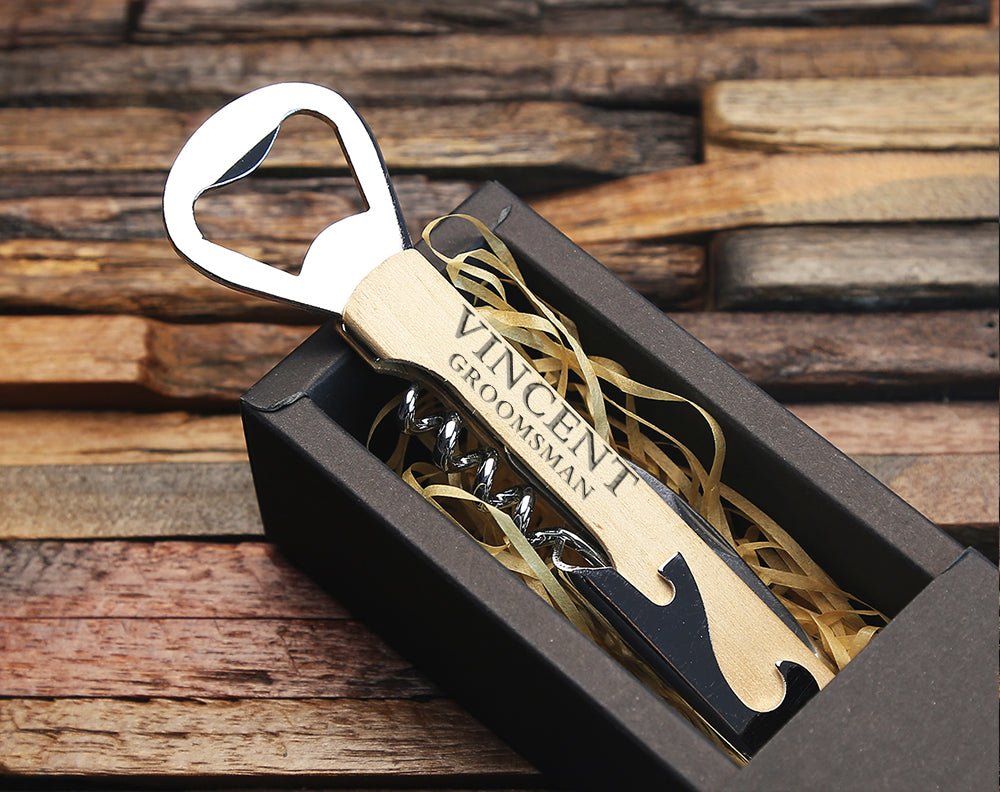 Unique Personalized Custom Logo Bar Blade Customized Bottle Openers Gifts for Men by Groovy Guy