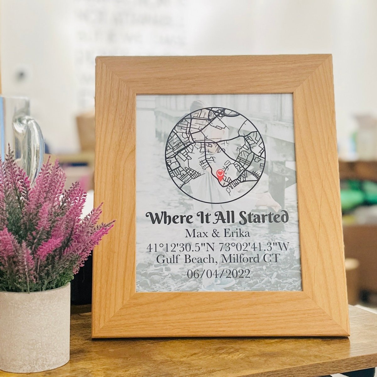 Unique Personalized 'Where It All Started' Picture Frame Customized Anniversary Gifts for Men by Groovy Guy