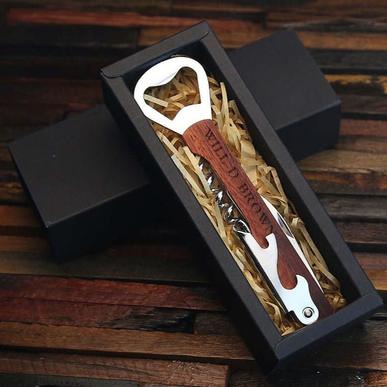 Unique Personalized Custom Logo Wine Popper Customized Bottle Openers Gifts for Men by Groovy Guy