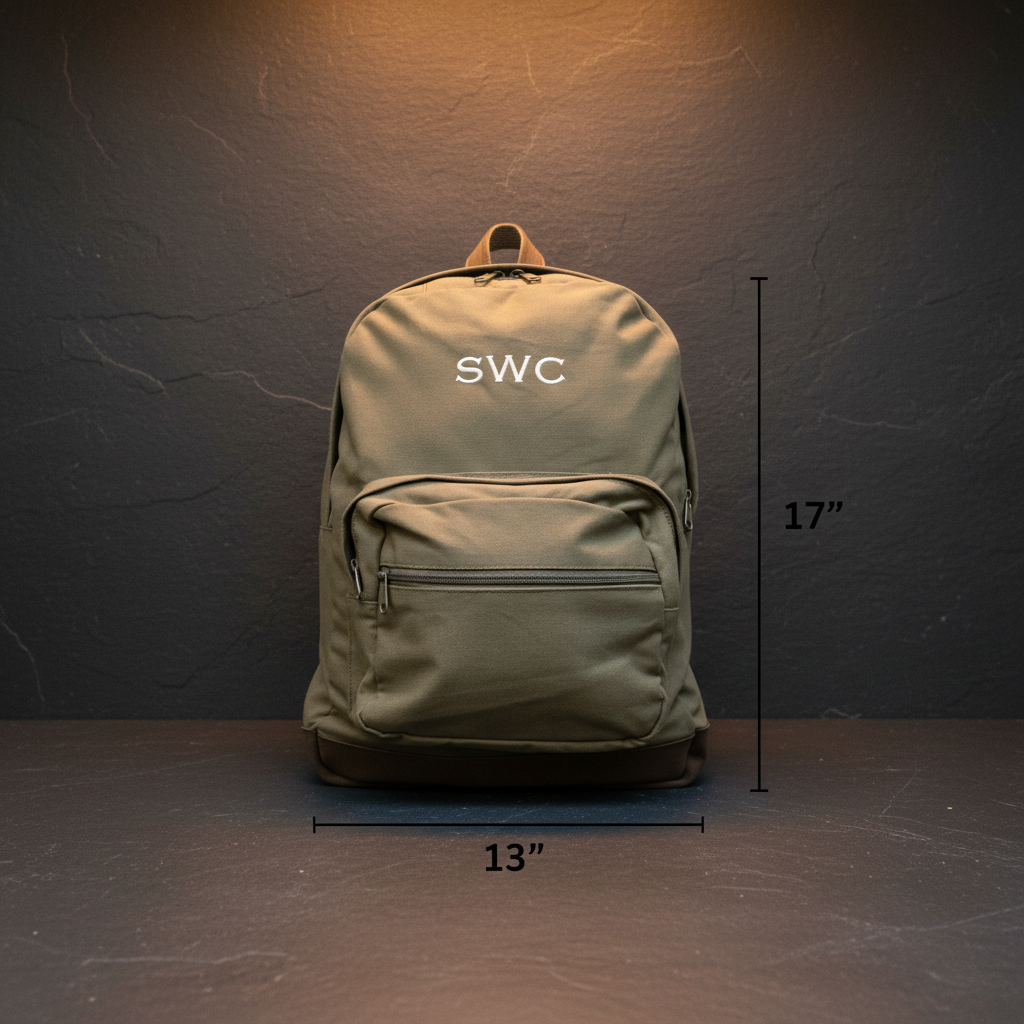 Classic Embroidered Canvas Backpack