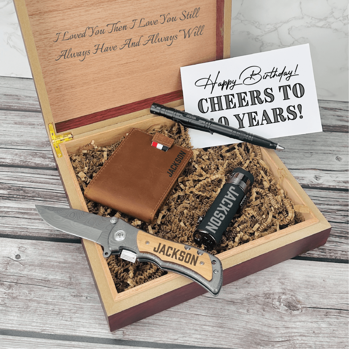 Unique Personalized Cheers to 40 Years Gift Set Customized Birthday Gifts for Men by Groovy Guy