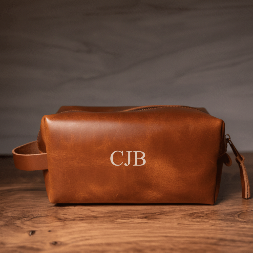 Traveler Personalized Leather Toiletry Bag
