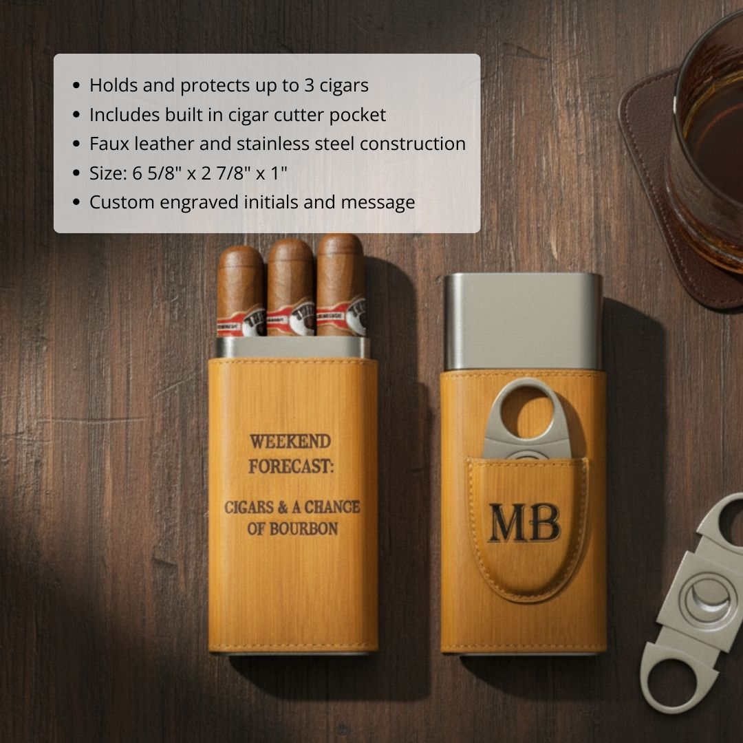 Engraved Cigar Travel Case