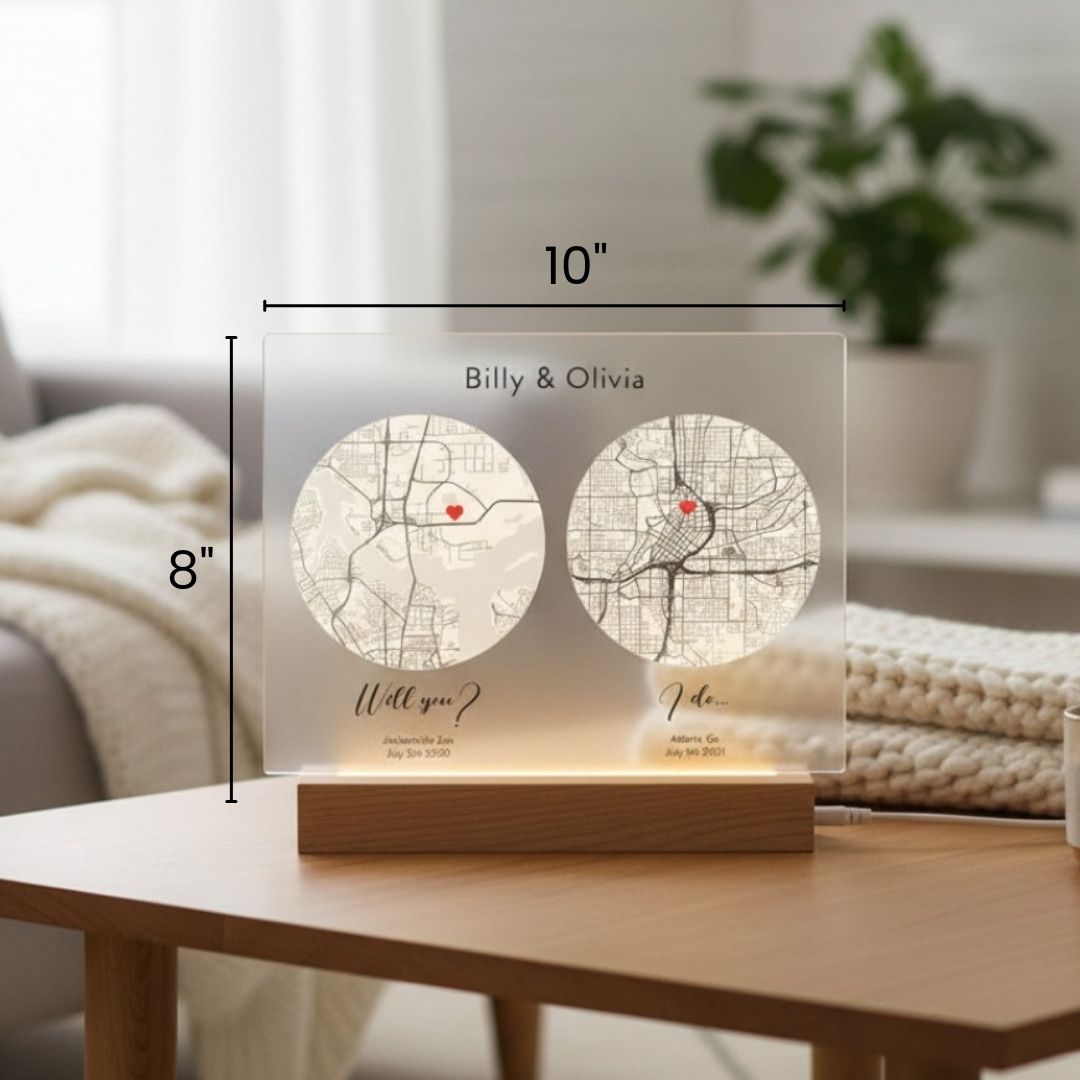 Romantic "First Date to I Do" Plaque