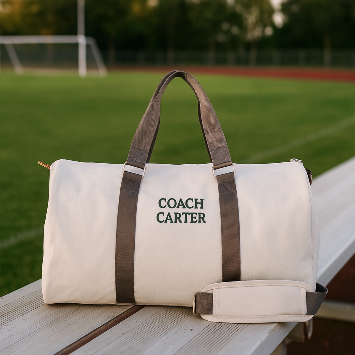 Personalized Soccer Coach Travel Bag with Initials and Shoe Compartment