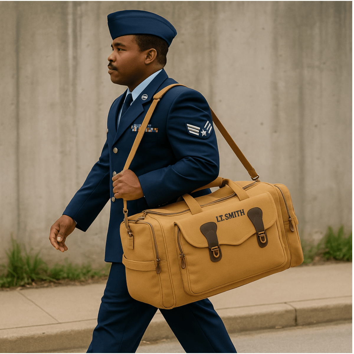 Unique Personalized Air Force Wings of Honor Duffel Bag Customized Duffel Bags Gifts for Men by Groovy Guy