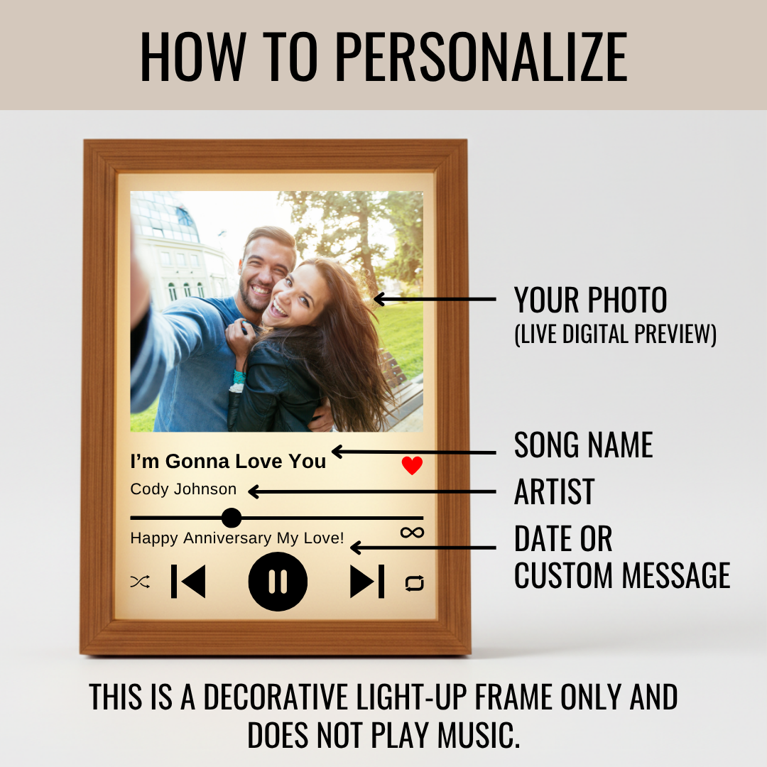 Personalized Couple's Song Photo Frame