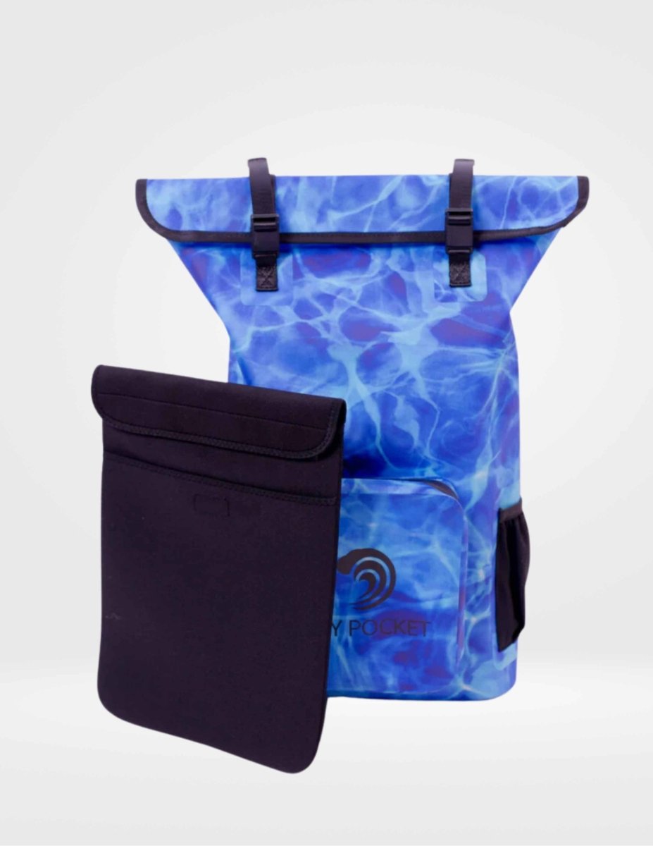 Unique Personalized Aqua Blue Magnetic Sealing Dry Bag Customized Luggage & Bags Gifts for Men by Groovy Guy