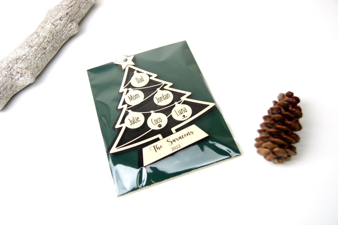 Unique Personalized Personalized Family Tree Christmas Ornaments Customized Holiday Ornaments Gifts for Men by Groovy Guy