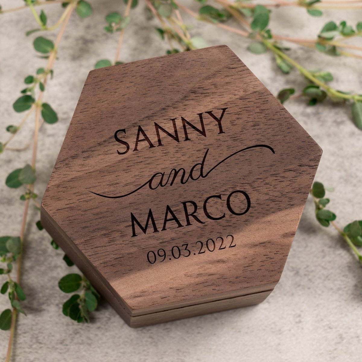Unique Personalized Harmony Hexagon Ring Box Customized Ring Gifts for Men by Groovy Guy