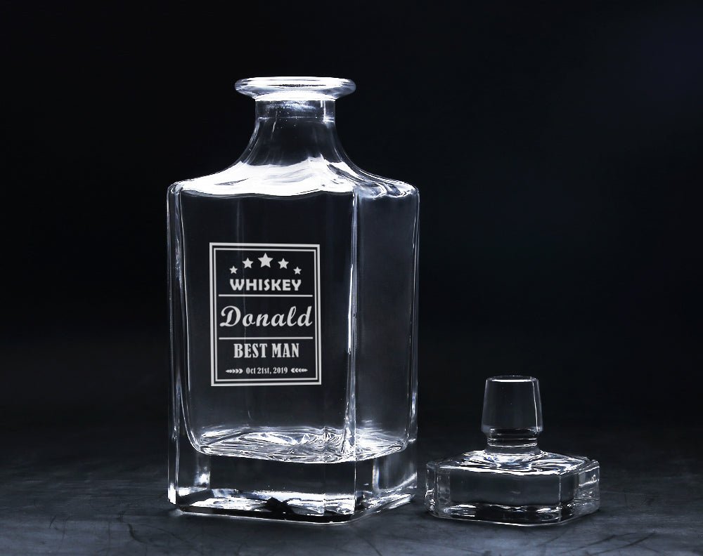 Unique Personalized Custom Logo Crystal Decanter Customized Decanter Gifts for Men by Groovy Guy